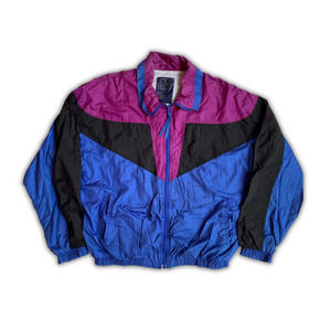 Vintage GFC Nylon Windbreaker Purple Blue Black 90s XL